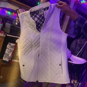 Kim rogers white winter vest